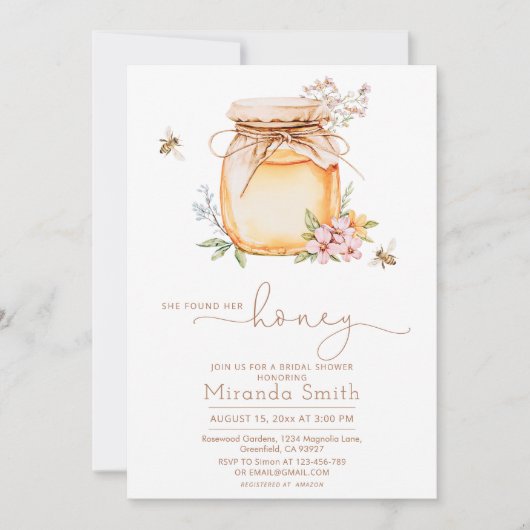 Sie hat ihr Brautparty auf Honig gefunden Einladung (Vorderseite)