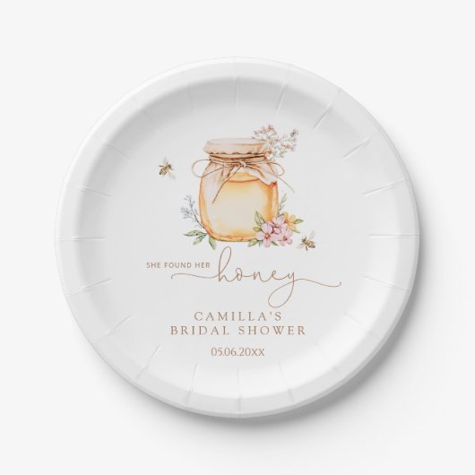 Sie hat ihr Brautparty auf Honig gefunden Pappteller (Vorderseite)
