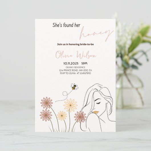 Sie hat ihr Honey Brautparty Party gefunden Einladung (Stehend Vorderseite)