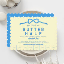 Sie hat ihre Butter-Hälfte Blue Bow Brautparty gef