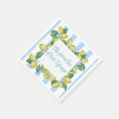 "Sie hat ihre Hauptpresse gefunden" Blau und Zitro Serviette (Ecke)