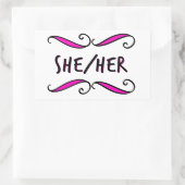 Sie hat ihre Hübsche Schwarz-Rosa-Rolle Rechteckiger Aufkleber (Tasche)