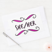 Sie hat ihre Hübsche Schwarz-Rosa-Rolle Rechteckiger Aufkleber (Umschlag)