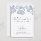 Sie hat ihre perfekte Birne gefunden | Blaues Brau Einladung (Vorderseite)