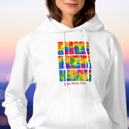 Sie hat ihre Pronouns-Rainbow-Gefärbte Krawatte Hoodie