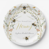 Sie hat ihren Honey Wildflower Junggesellinnenabsc Pappteller (Vorderseite)