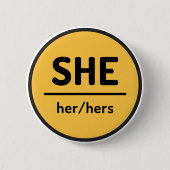 Sie hat ihren Pronoun Button - gelb (Vorderseite)