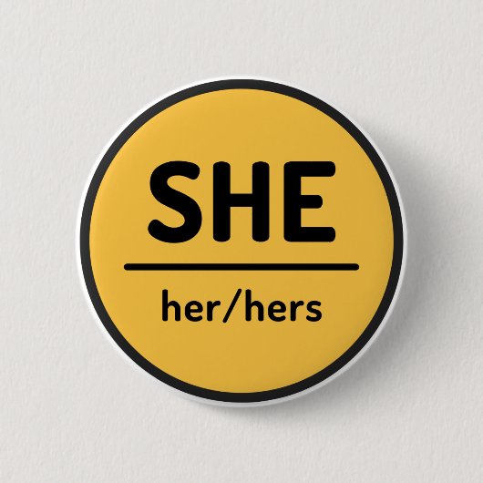 Sie hat ihren Pronoun Button - gelb (Vorderseite)