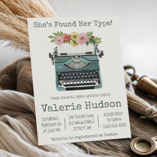 Sie hat ihren Typ gefunden!  Schreibmaschinen-Brau Einladung