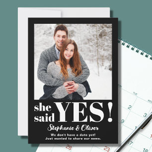 Sie hat Ja Foto Verlobungsanzeige Save The Date