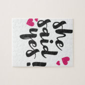 Sie hat Ja gesagt! Verlobungsfeier – Romantisch Puzzle (Horizontal)