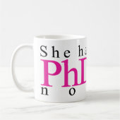 Sie hat PhD jetzt Kaffeetasse (Links)