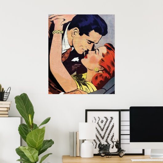 Sie hat rotes Haar und ein Poster (Heimbüro)