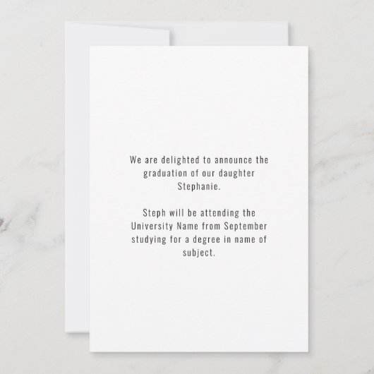 Sie hat Skript 2 Foto 2022 Abschluss Ankündigung (Rückseite)