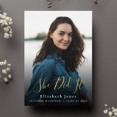 Sie hat Skript-Abschluss-Foto Folieneinladung