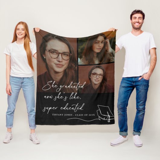 Sie hat Super Educated Foto Abschluss Fleecedecke (Beispiel)