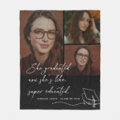Sie hat Super Educated Foto Abschluss Fleecedecke (Vorderseite)