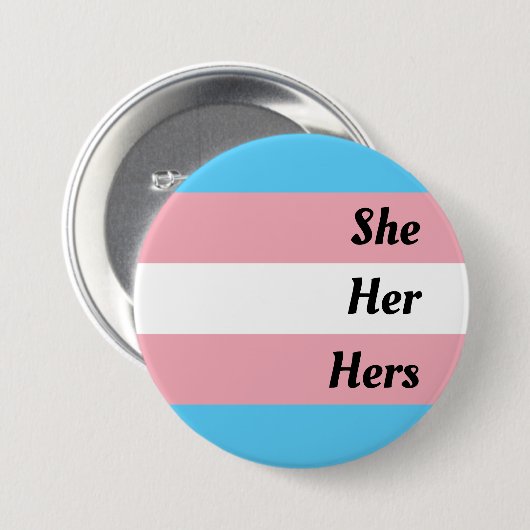 Sie hat Transgender-Pride Button (Vorne & Hinten)