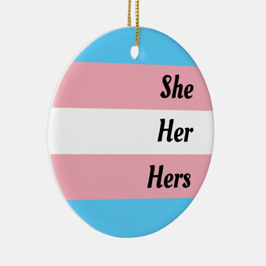Sie hat Transgender-Pride Keramik Ornament (Rechts)