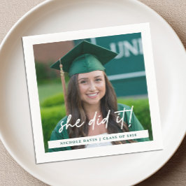 Sie hats geschafft Foto Abschluss Serviette