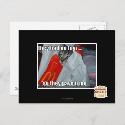 sie hatten kein Spielzeug Postkarte (Vorne/Hinten)