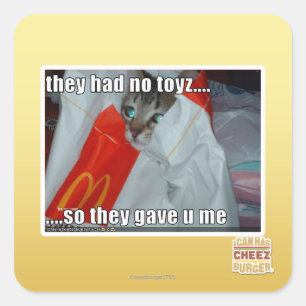 sie hatten kein Spielzeug Quadratischer Aufkleber