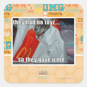 sie hatten kein Spielzeug Quadratischer Aufkleber