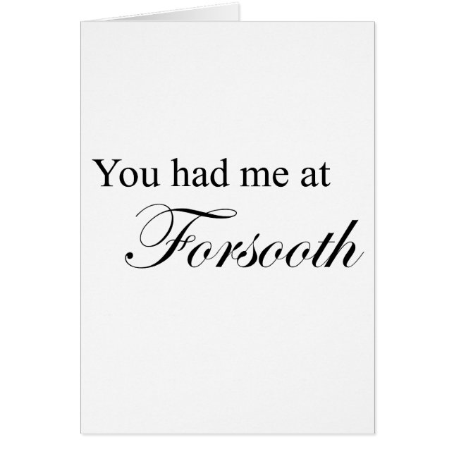 Sie hatten mich an Forsooth (Vorne)
