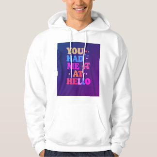 "SIE HATTEN MICH BEI HELLO Slogan Hoodie for Men"