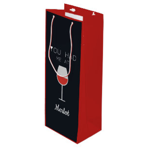 Sie hatten mich bei Merlot Wine Lovers Custom Mess Geschenktüte Für Weinflaschen