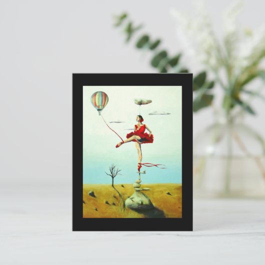 Sie heben mich auf inspirierende Ballerina-Postkar Postkarte (Stehend Vorderseite)