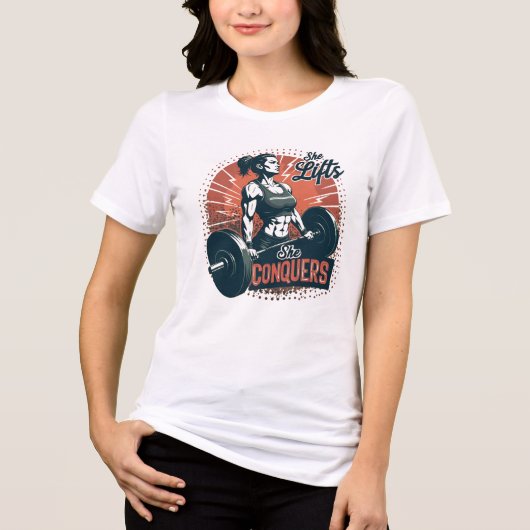 Sie hebt, sie erobert Tri-Blend shirt (Vorderseite)