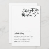 Sie heiratet das Brautparty "Herz" Einladung (Vorne/Hinten)