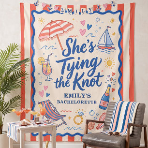 Sie heiratet - Nautical Bachelorette Wandteppich