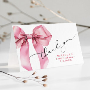 Sie heiratet Pink Bow Bridal  Dankeskarte