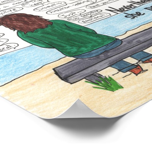 Sie hielt an (Depression und Angst) 8,5 x 11 fest Poster (Ecke)