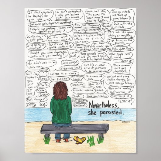 Sie hielt an (Depression und Angst) 8,5 x 11 fest Poster (Vorne)