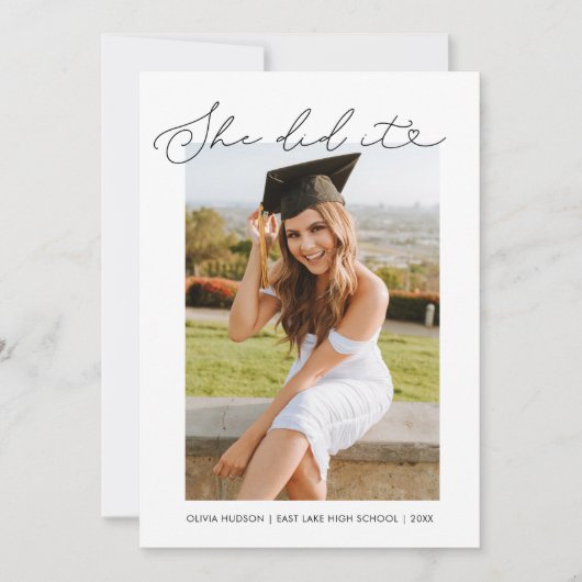 Sie hörte Typografie-Abschluss Einladung (Vorderseite)