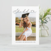 Sie hörte Typografie-Abschluss Einladung (Stehend Vorderseite)