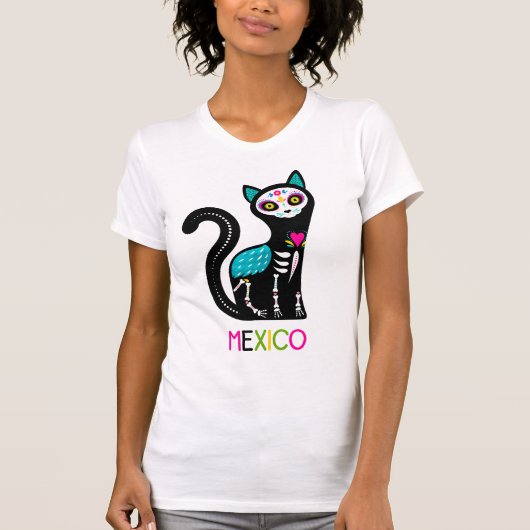 Sie Hulk Mexico Sugar Skull Cat T-Shirt (Vorderseite)