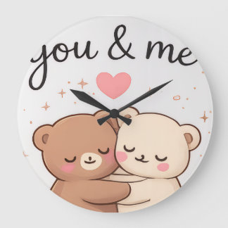 Sie & Ich Süßer Bär Paaruhr an der Wand Große Wanduhr