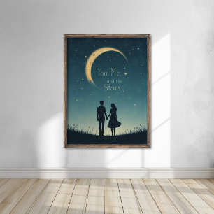 Sie, ich und die Kunst der Silhouette der Sterne Poster