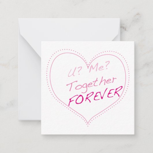 Sie? Ich? Zusammen für immer? Mitteilungskarte (Vorderseite)