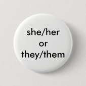 sie/ihr oder sie/sie Pronomenknopf Button (Vorderseite)