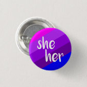 Sie/ihr Pronomen-Abzeichen Button (Vorne & Hinten)