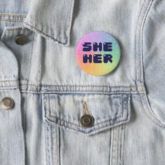 Sie ihr Pronomen-Knopf Button (Beispiel)