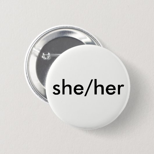 sie/ihr Pronomenknopf Button (Vorne & Hinten)