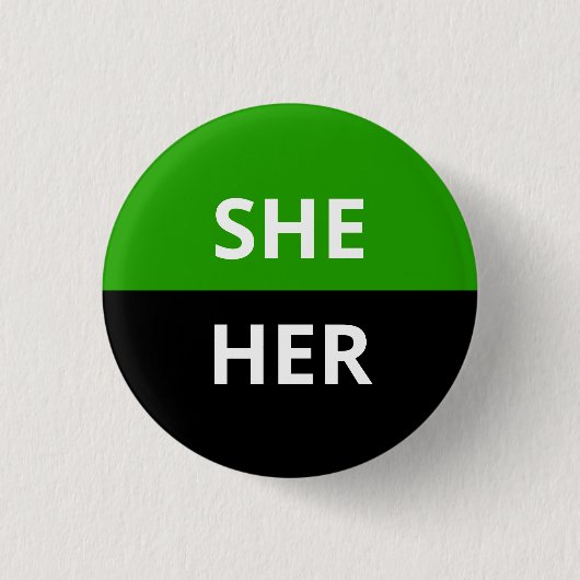 Sie/ihr Pronomina Neutrois Abzeichen Button (Vorderseite)