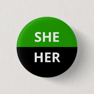 Sie/ihr Pronomina Neutrois Abzeichen Button