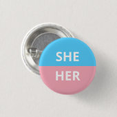 Sie/ihr Pronominatransgender-Abzeichen Button (Vorne & Hinten)